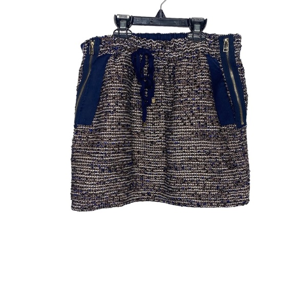 Color Block tweed mini skirt Size 38 small - Picture 3 of 4